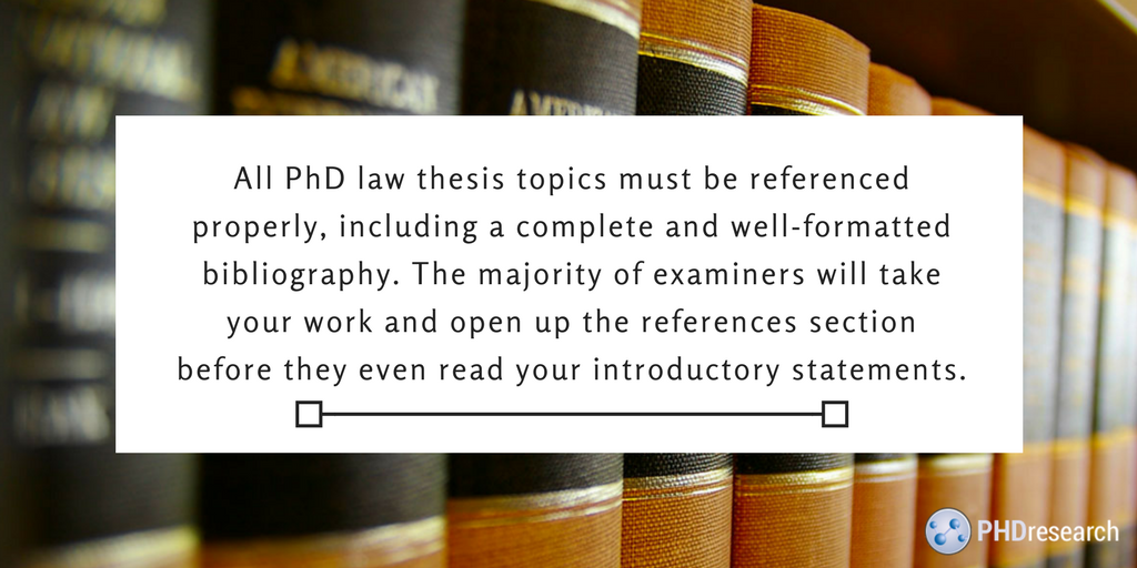 Law thesis topics list
