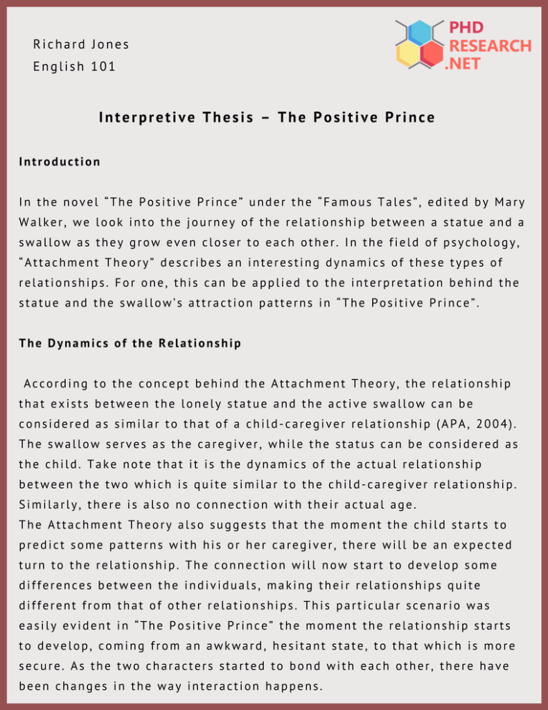 interpretive analysis essay example