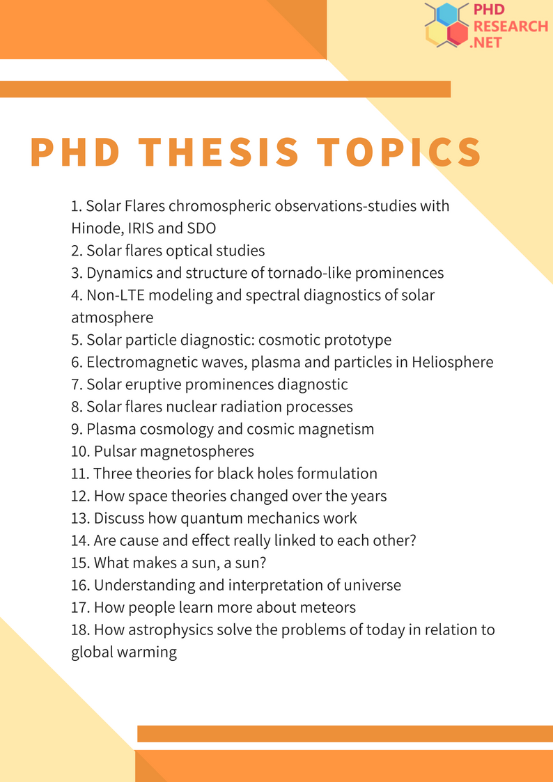 Dissertation Topics: Original Ideas For Your PhD phd thesis subject